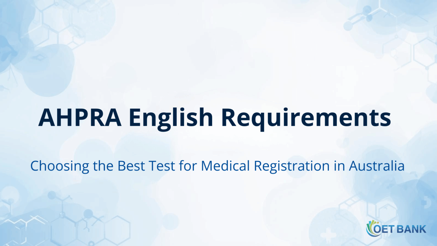 English test requirements for AHPRA registration