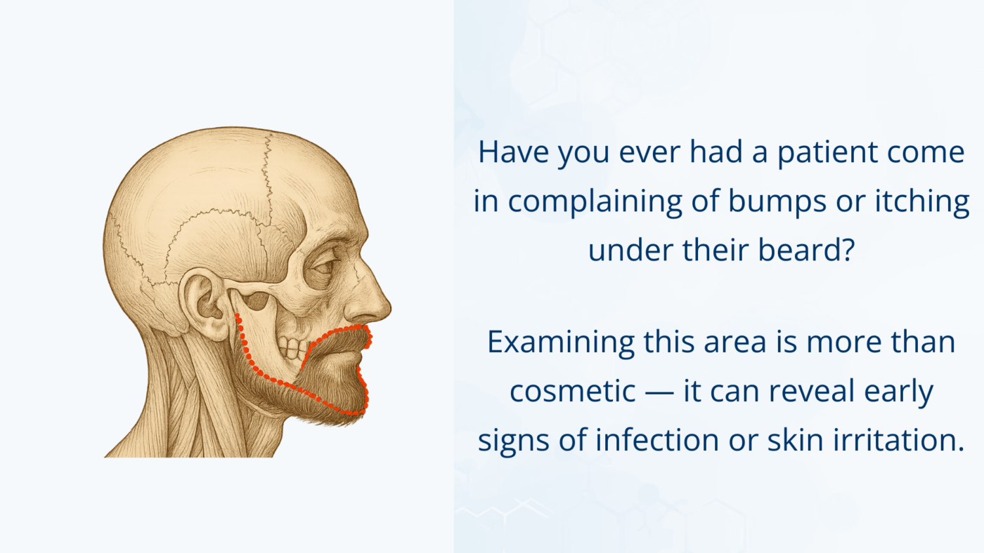 close-up photo of a man’s lower face showing beard hair on the chin and jawline