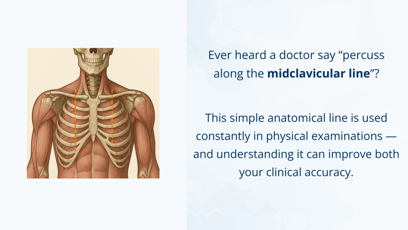 Clinical illustration of the midclavicular line (MCL)