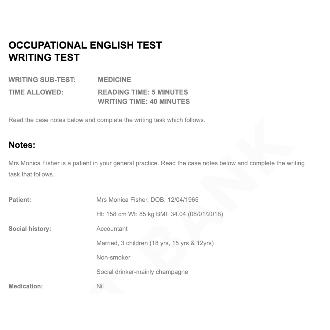OET Full Mock Test - Medicine Vol.01 - Image 4