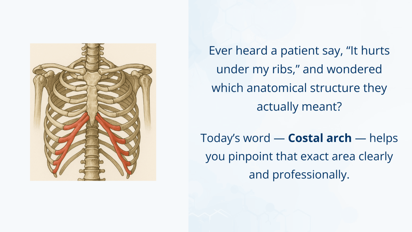 Costal arch illustration showing the lower rib margin