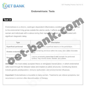 Alternative view of OET Reading Practice Test Vol.13