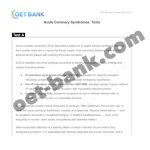 Alternative view of OET Reading Practice Test Vol.14