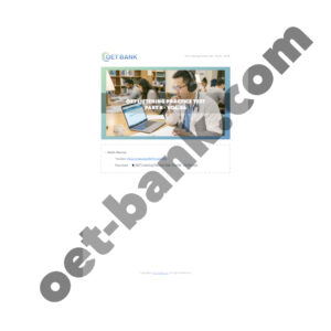 Alternative view of OET Listening Practice Test - Part B - Vol.06