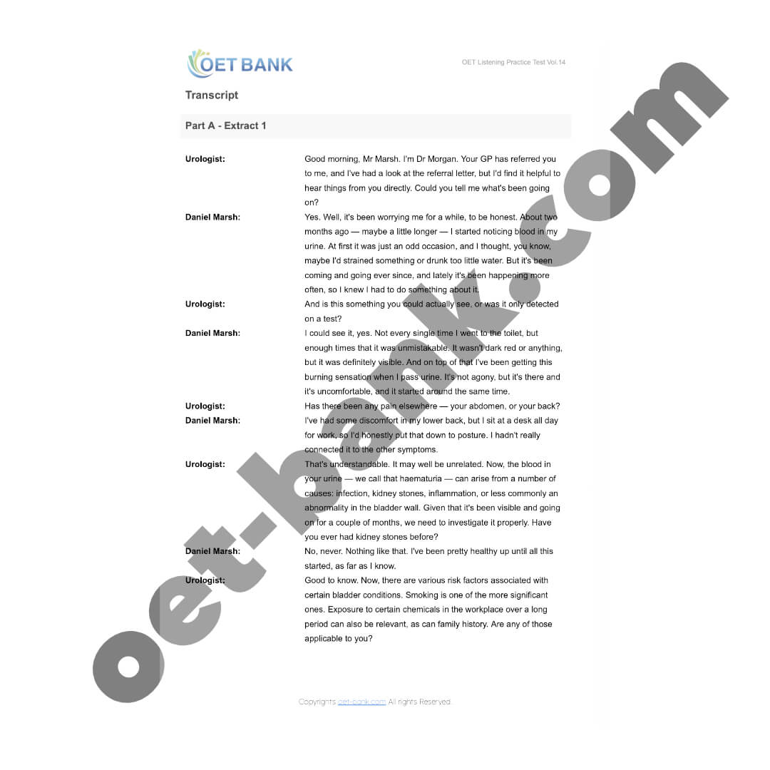 OET Listening Practice Test - Part A Vol.14 - Image 4