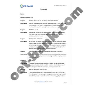 Alternative view of OET Listening Practice Test Vol.11