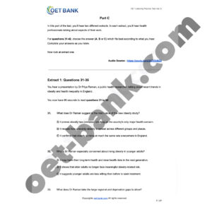 Alternative view of OET Listening Practice Test Vol.12