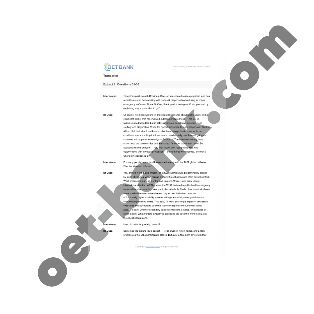 OET Listening Practice Test - Part C - Vol.03 - Image 3