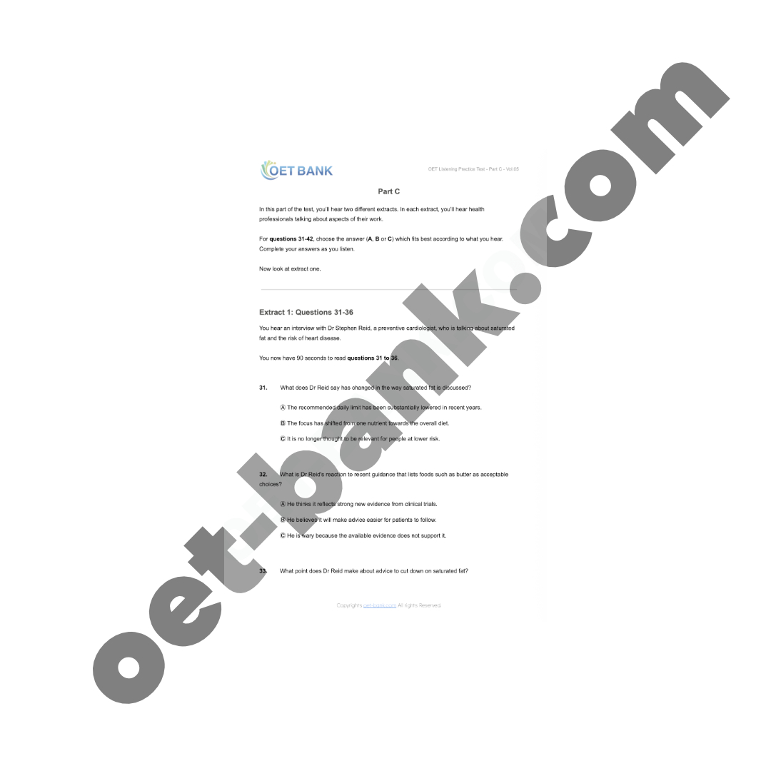 OET Listening Practice Test - Part C - Vol.05 - Image 2