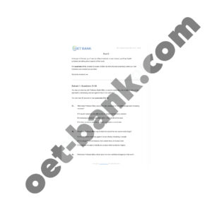 Alternative view of OET Listening Practice Test - Part C - Vol.06