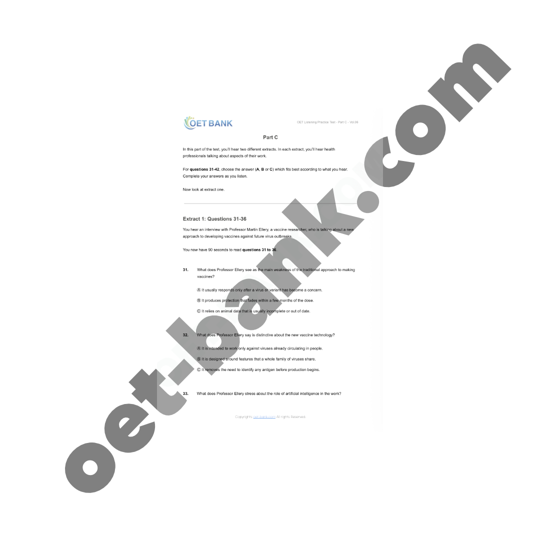 OET Listening Practice Test - Part C - Vol.06 - Image 2